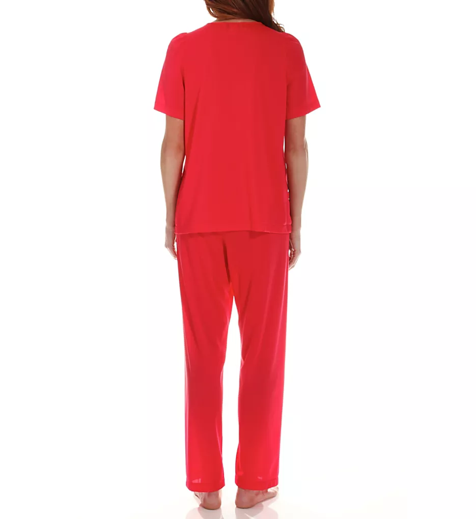 Shadowline Petals Pajama Set - Floral Embroidered Nylon Tricot Short Sleeve Button-Front Sleepwear 5 Shadowline Petals Pajama Set - Floral Embroidered Nylon Tricot Short Sleeve Button-Front Sleepwear - Image 3