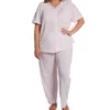 Shadowline Plus Size Petals Pajama Set – Opacitrique Nylon Tricot Rose Embroidered Sleepwear -Her Room US shadowline shdw01 76280x gs