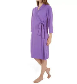 Shadowline Twilight Wrap Robe – Lace Neckline Opacitrique Nylon 3/4 Sleeve Sleepwear