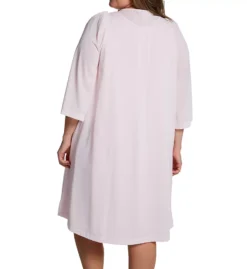 Shadowline Plus Size Petals Embroidered Yoke Robe – Ivory Button Front Opacitrique Nylon Sleepwear Coat -Her Room US shadowline shdw01 77280x bs