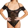 Shirley of Hollywood Teddy Stretch Lace - Sheer Crotchless Bodysuit with Cold Shoulder Sleeves -Her Room US shirley of hollywood shir01 25816 gs