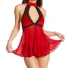 High Neck Open Front Babydoll
