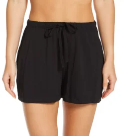 Skin Casey Solid Organic Pima Cotton - Flared Pocketed Sleep Short -Her Room US skin skn01 oj48b fs