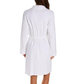 Skin French Terry Organic Cotton Robe – White Mid-Weight Shawl Collar Bathrobe -Her Room US skin skn01 omt80af bs