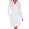 Skin French Terry Organic Cotton Robe – White Mid-Weight Shawl Collar Bathrobe -Her Room US skin skn01 omt80af gs