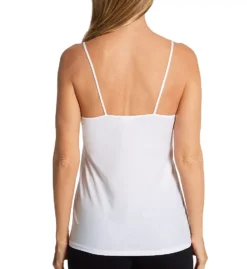 Skin Organic Pima Cotton Silky Jersey Lace Trim V-Neck Camisole -Her Room US skin skn01 ssfj1bl bs
