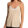 Skin Organic Pima Cotton Silky Jersey Lace Trim V-Neck Camisole -Her Room US skin skn01 ssfj1bl gs
