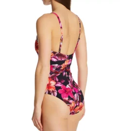 Skinny Dippers Mowie Lucky Charm Floral V-Neck One Piece Swimsuit with Chevron Belt -Her Room US skinny dippers skdp01 6540354 bs