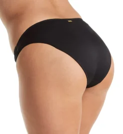 Smart & Sexy Black Knockout Low-Rise Bikini Bottom – Ruched Side Moderate Coverage Swimwear -Her Room US smart and sexy ssxy01 sa1006 bs