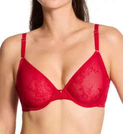 Sheer Mesh Demi Underwire Bra With Lace