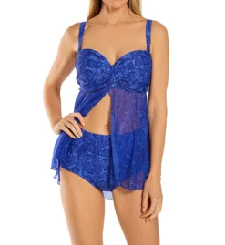 Smart & Sexy Animal Print Flyaway Ruffle – Bra Sized Underwire Bandeau Tankini Top -Her Room US smart and sexy ssxy01 sa623 cs2