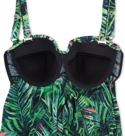 Smart & Sexy Animal Print Flyaway Ruffle – Bra Sized Underwire Bandeau Tankini Top -Her Room US smart and sexy ssxy01 sa623 cs6