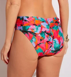 Sunsets Hummingbird Cove Tropical Floral – Ruched Back Mid-Rise Unforgettable Swim Bottom -Her Room US sunsets suns01 27bhc bs