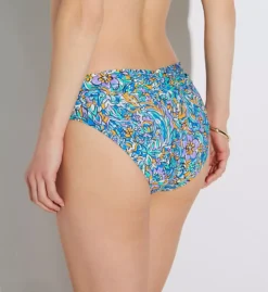 Sunsets Pansy Fields Multicolor Floral Unforgettable Swim Bottom – Ruched Back Mid-Rise Bikini Brief -Her Room US sunsets suns01 27bpfu bs