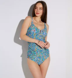 Sunsets Pansy Fields Multicolor Floral Unforgettable Swim Bottom – Ruched Back Mid-Rise Bikini Brief -Her Room US sunsets suns01 27bpfu cs2