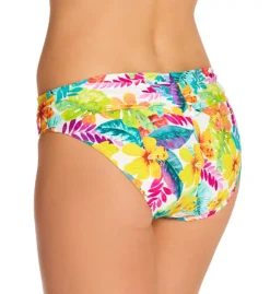 Sunsets Tropical Adventure Floral Ribbed Bikini Bottom - Ruched Back Mid-Rise Swimwear -Her Room US sunsets suns01 27bta bs