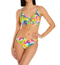 Sunsets Tropical Adventure Floral Ribbed Bikini Bottom - Ruched Back Mid-Rise Swimwear -Her Room US sunsets suns01 27bta cs1