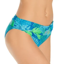 Sunsets Wild Palms Tropical Print – Unforgettable Ruched Cheeky Swim Bottom