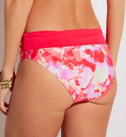 Sunsets Butterfly Beach Capri Fold-Down High Waist Swim Bottom – Red Hibiscus Tropical Print -Her Room US sunsets suns01 310bb cs1
