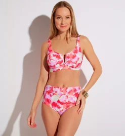 Sunsets Butterfly Beach Capri Fold-Down High Waist Swim Bottom – Red Hibiscus Tropical Print -Her Room US sunsets suns01 310bb cs2