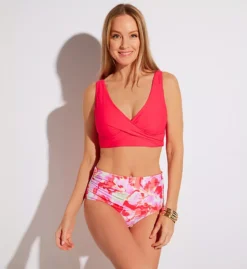 Sunsets Butterfly Beach Capri Fold-Down High Waist Swim Bottom – Red Hibiscus Tropical Print -Her Room US sunsets suns01 310bb cs4