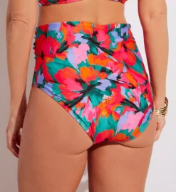 Sunsets Hummingbird Cove Tropical Print Fold-Down High Waist Swim Bottom -Her Room US sunsets suns01 310bhc bs