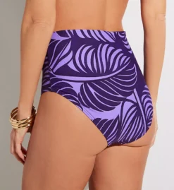 Sunsets Mystic Palms Tropical Print Capri High Waist Fold-Over Swim Bottom -Her Room US sunsets suns01 310bmps bs