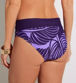 Sunsets Mystic Palms Tropical Print Capri High Waist Fold-Over Swim Bottom -Her Room US sunsets suns01 310bmps cs1