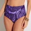 Sunsets Mystic Palms Tropical Print Capri High Waist Fold-Over Swim Bottom -Her Room US sunsets suns01 310bmps gs