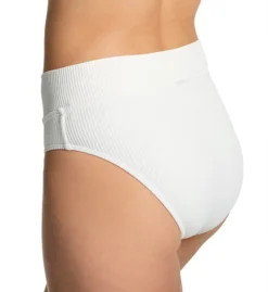 Sunsets Paloma Blush Pink Ribbed V-Front Mid-Rise Cheeky Swim Bottom -Her Room US sunsets suns01 31bpal bs