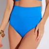 Sunsets Harbor Blue Ribbed Hannah Foldover High Waist Bikini Bottom -Her Room US sunsets suns01 33bhb gs