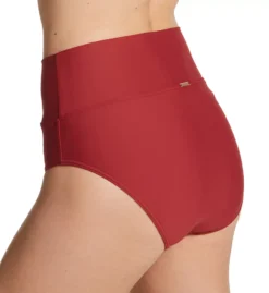 Sunsets Tuscan Red Earthtone – Hannah Foldover High Waist Swim Bottom -Her Room US sunsets suns01 33btr bs