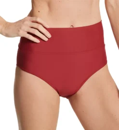 Sunsets Tuscan Red Earthtone – Hannah Foldover High Waist Swim Bottom