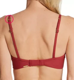 Sunsets Tuscan Red Crossroads Ruched Plunge – Underwire Bra-Sized Swim Top -Her Room US sunsets suns01 52tr bs