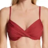 Sunsets Tuscan Red Crossroads Ruched Plunge – Underwire Bra-Sized Swim Top -Her Room US sunsets suns01 52tr gs