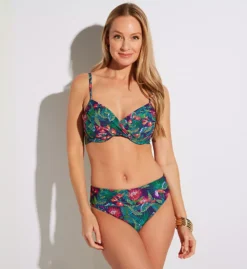Sunsets Welcome To Rio Crossroads Tropical Print Underwire Plunge Bikini Top -Her Room US sunsets suns01 52wtr cs3