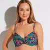 Sunsets Welcome To Rio Crossroads Tropical Print Underwire Plunge Bikini Top -Her Room US sunsets suns01 52wtr gs