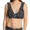 Sunsets Lost Palms Willa Wireless Swim Top – Ruffled Palm Leaf Plunge Bikini Top -Her Room US sunsets suns01 546lop gs