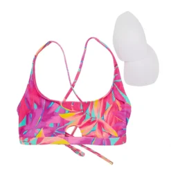Sunsets Oasis Sandbar Ribbed Brandi Bralette – Tropical Abstract Lace-Up Swim Top -Her Room US sunsets suns01 68tosr cs6