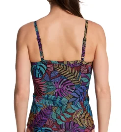 Sunsets Panama Palms Forever Black Tropical Plunge Underwire Tankini Swim Top -Her Room US sunsets suns01 77ppm bs