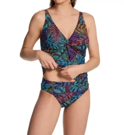 Sunsets Panama Palms Forever Black Tropical Plunge Underwire Tankini Swim Top -Her Room US sunsets suns01 77ppm cs1