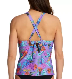 Sunsets Isla Bonita Mia High Neck Tankini – Multi-Color Palm Leaf Print Keyhole Swim Top -Her Room US sunsets suns01 87tib bs