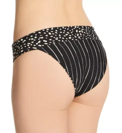 Swim Systems Black Sand Bliss Reversible Banded Swim Bottom – Striped and Polka Dot Mid-Rise Bikini -Her Room US swim systems swim01 b308bs bs