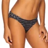 Swim Systems Ellie Black Sand Reversible Bikini Bottom – Stripe to Animal Print Tab Side Swimwear