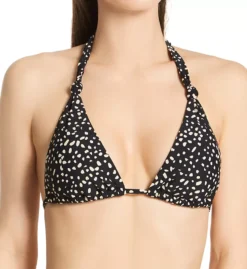 Swim Systems Black Sand Mila Triangle Halter – Recycled Fabric Wireless Swim Top