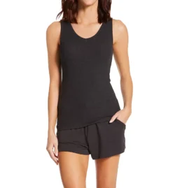 Tommy John Second Skin Lounge Short - Black Micro Modal Soft Knit Sleep Shorts -Her Room US tommy john tj01 1001900 cs3
