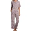 Tommy John Downtime Navy Blue with White Piping – Soft Micro Modal Short Sleeve Pajama Pant Set -Her Room US tommy john tj01 1003761 gs