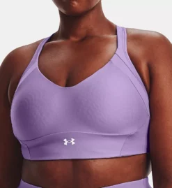 Under Armour HeatGear Infinity Medium Impact Ribbed Sports Bra -Her Room US under armour ua01 1365772 cs6