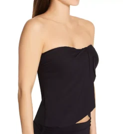 Vince Camuto Black Sanremo Shades Draped Bandini Tankini – Flyaway Halter Swim Top