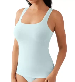 Wacoal Understated White Supima Cotton Ribbed Tank Top – Fitted Scoop Neck Camisole
